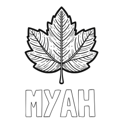 Online Created Coloring Page - MYAH Coloring Page and Autumn Leaf Coloring Page