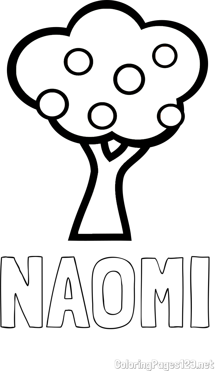 NAOMI Coloring Page and Apple Tree Coloring Page