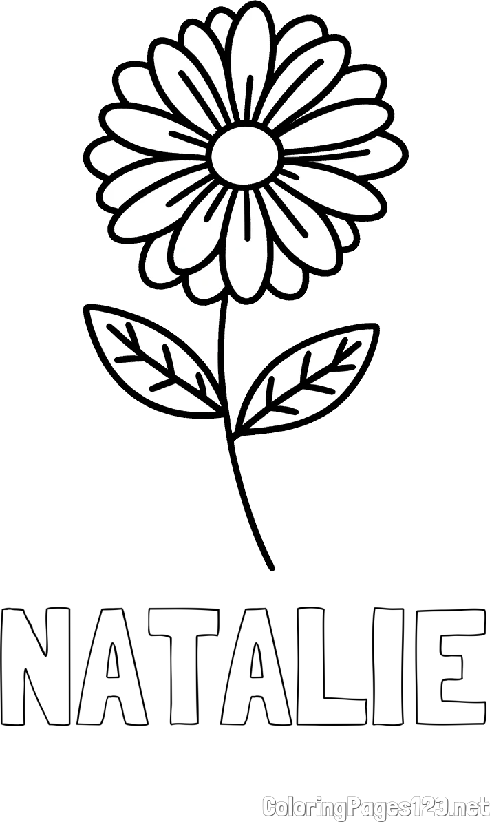NATALIE Coloring Page and Flower Coloring Page