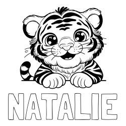 Online Created Coloring Page - NATALIE Coloring Page and Tiger Cub Coloring Page