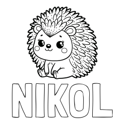 NIKOL Coloring Page alongside Cute Hedgehog Coloring Page
