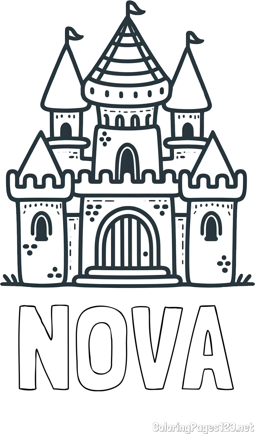 NOVA Coloring Page and Beautiful Castle Coloring Page for Kids