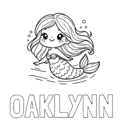 Online Created Coloring Page - OAKLYNN Coloring Page and Coloring Page of a Cute Mermaid