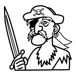 Old Pirate Coloring Page