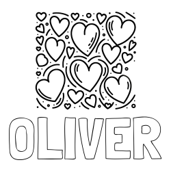 OLIVER Coloring Page alongside Free Printable Coloring Page of Hearts