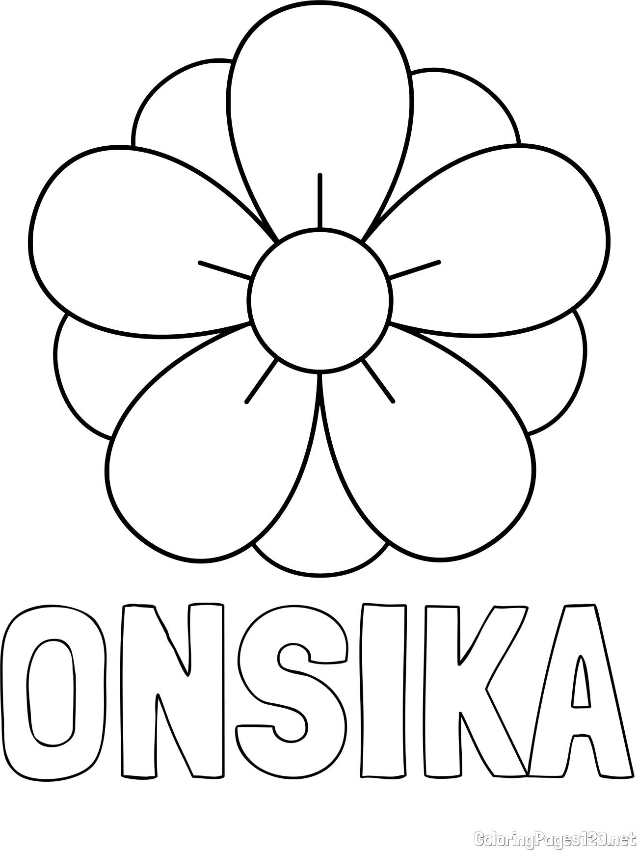 ONSIKA Coloring Page and Flower Without Stem Coloring Page