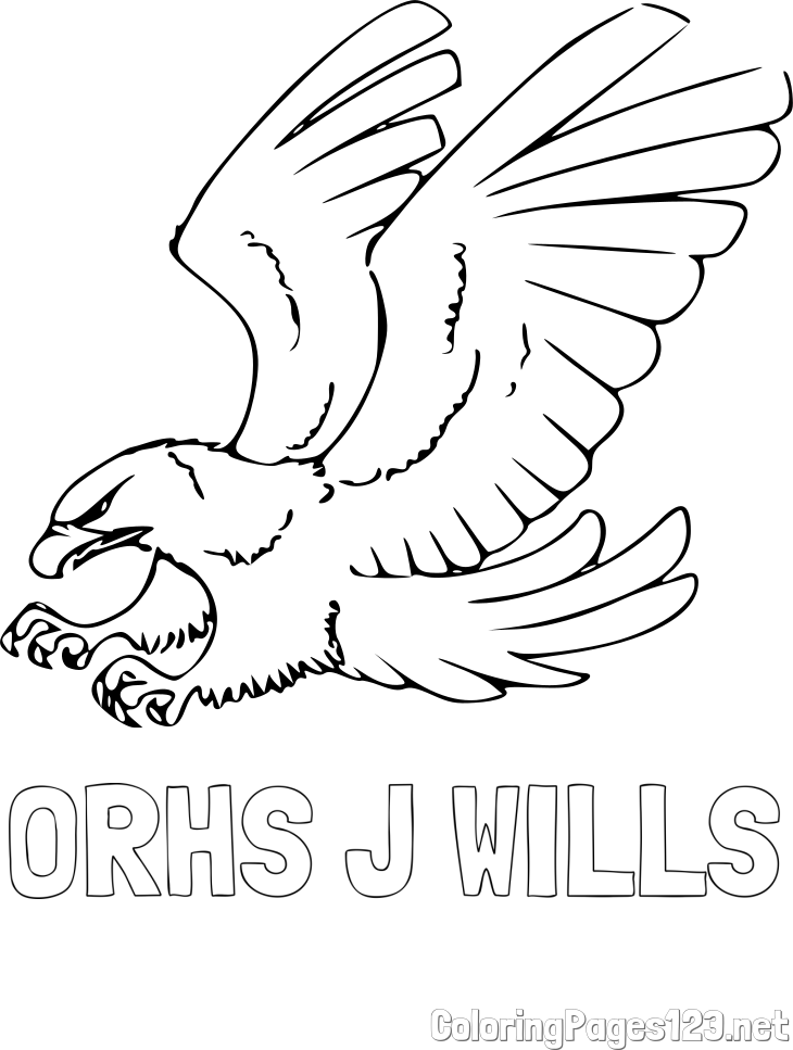 ORHS J WILLS Coloring Page and Eagle in Attack Pose Coloring Page
