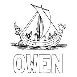 OWEN Coloring Page alongside Small Sailboat Coloring Page