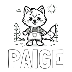 PAIGE Coloring Page alongside Cute Wolf Coloring Page
