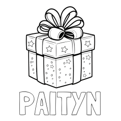 PAITYN Coloring Page alongside Christmas Gift Coloring Page