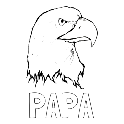 Online Created Coloring Page - PAPA Coloring Page and American Bald Eagle Head Coloring Page