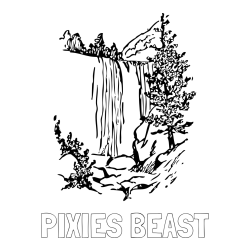 PIXIES BEAST Coloring Page alongside Simple Waterfall Coloring Page