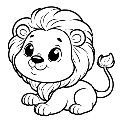 Playful Baby Lion Coloring Page