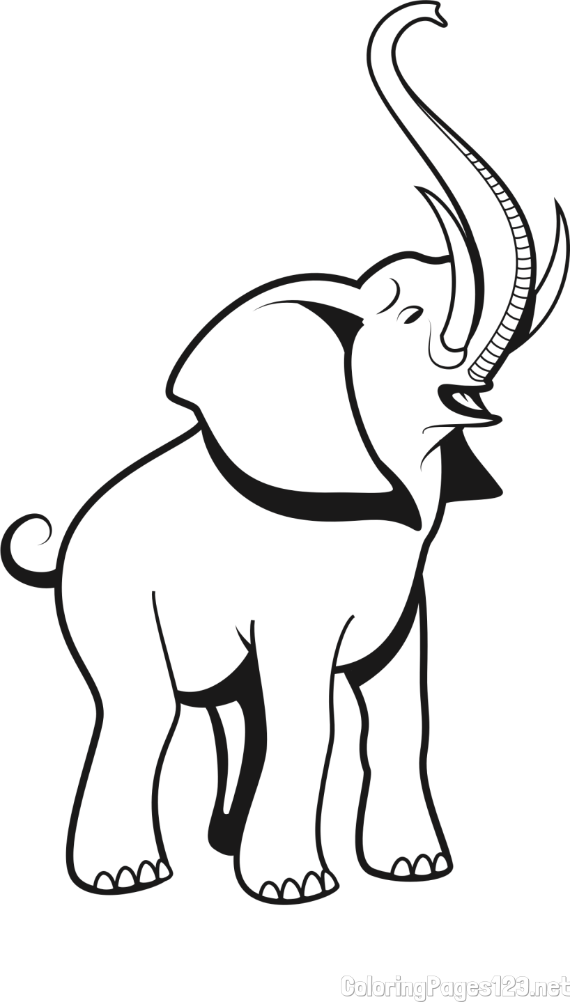 Playful Elephant Coloring Page
