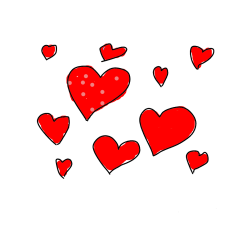 Pobarvana pobarvanka - Coloring page of hearts 😍