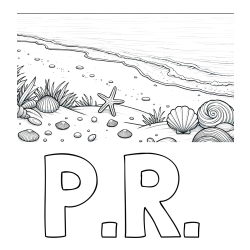Online Created Coloring Page - P.R. Coloring Page and Beautiful Seashore Coloring Page