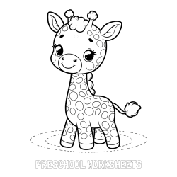 Online Created Coloring Page - PRESCHOOL WORKSHEETS Coloring Page and Playful Giraffe Coloring Page