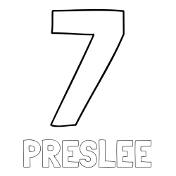 Online Created Coloring Page - PRESLEE Coloring Page and Coloring Page of Number Seven (7)