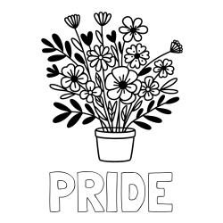 PRIDE Coloring Page and Easy Flower Bouquet Coloring Page