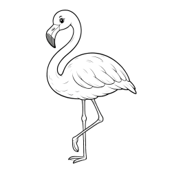 Printable Coloring Page of a Flamingo