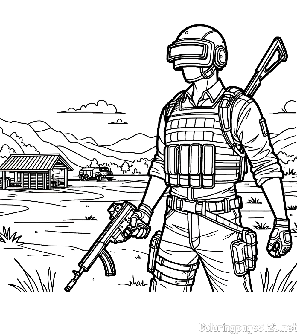 PUBG Coloring Page