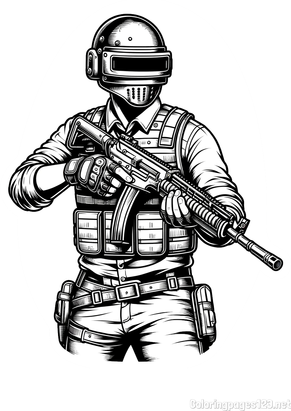 PUBG Coloring Page (Main Character)