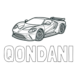 Online Created Coloring Page - QONDANI Coloring Page and Coloring Page of a Fast Sport's Car