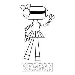 Online Created Coloring Page - REAGAN Coloring Page alongside Cute Robot Girl Coloring Page