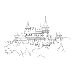Realistic Bojnice Castle Coloring Page