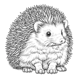 Realistic Friendly Hedgehog Coloring Page