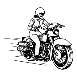 Realistic Motorcyclist Woman Coloring Page -