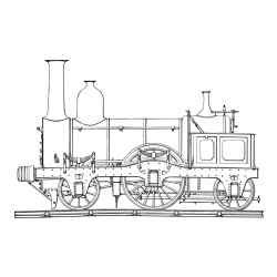 Realistic Steam Locomotive Coloring Page