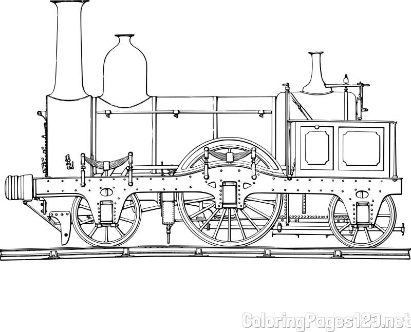 Realistic Steam Locomotive Coloring Page