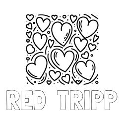 Online Created Coloring Page - RED  TRIPP Coloring Page and Free Printable Coloring Page of Hearts