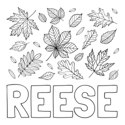 Online Created Coloring Page - REESE Coloring Page and Autumn Leaves Coloring Page