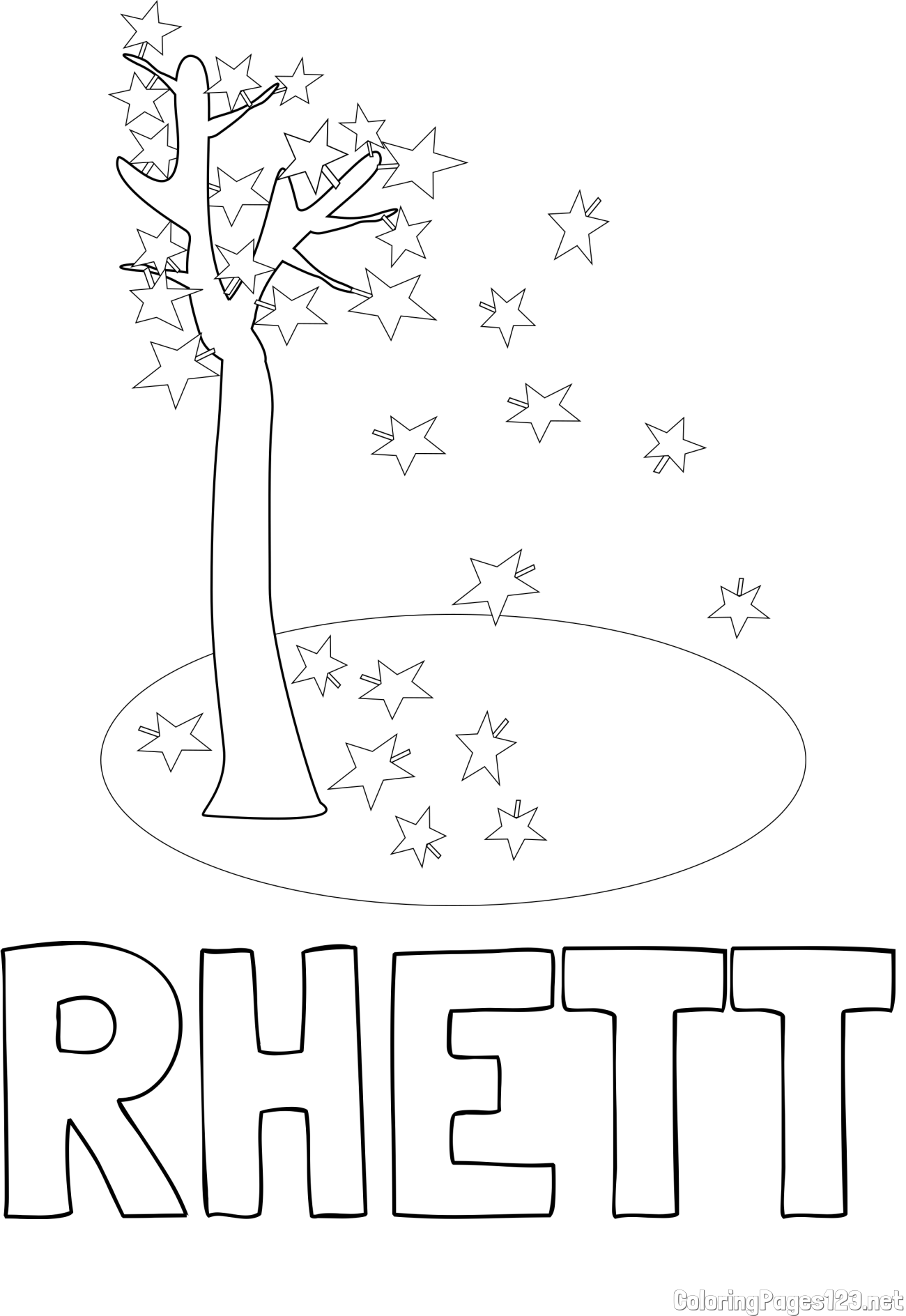 RHETT Coloring Page and Autumn Tree Coloring Page for Kids