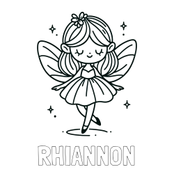 Online Created Coloring Page - RHIANNON Coloring Page and Simple Coloring Page of a Magical Fairy