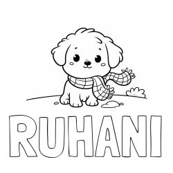 Online Created Coloring Page - RUHANI Coloring Page and Coloring Page of an Adorable Puppy