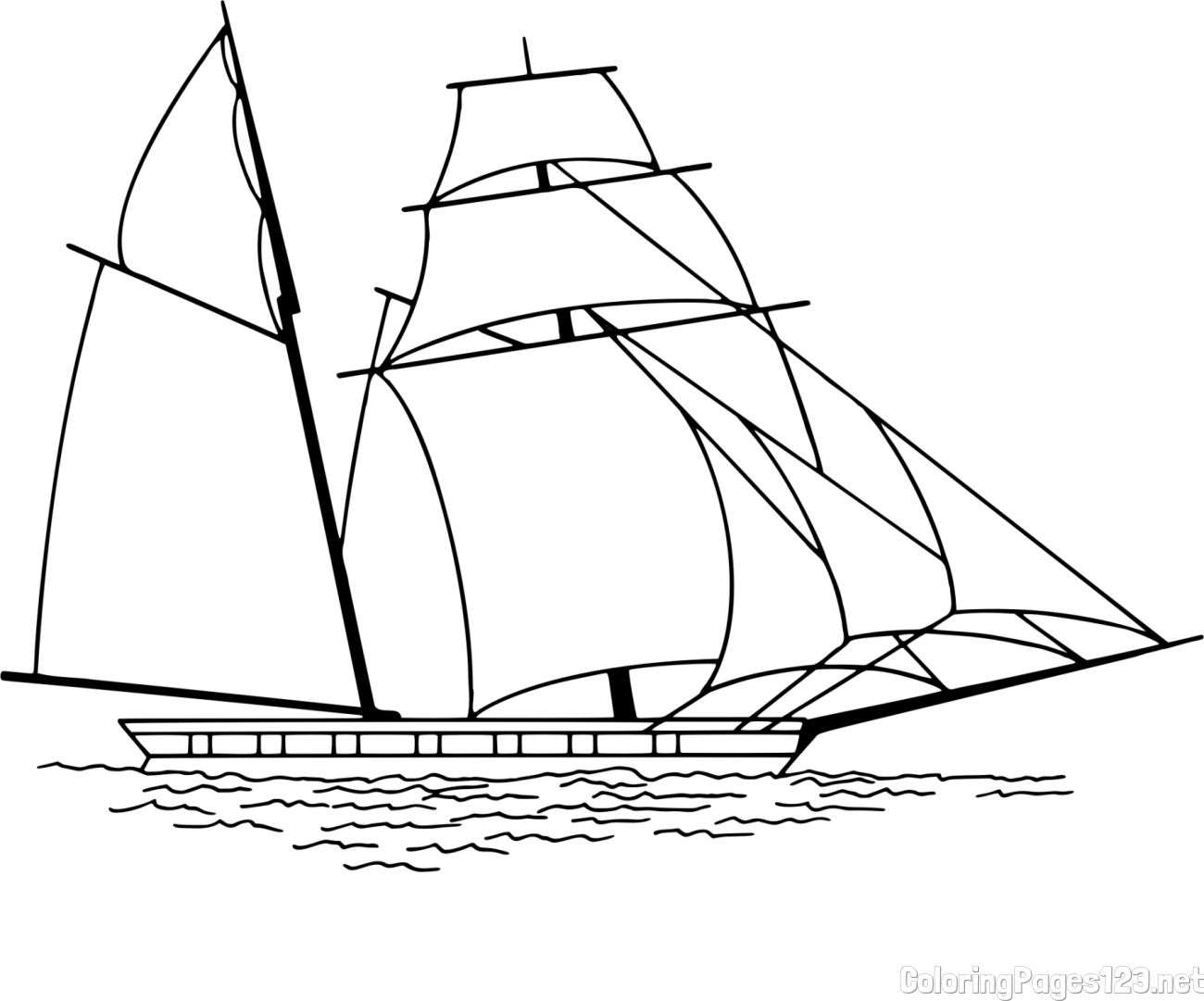 Sailing Ship Coloring Page