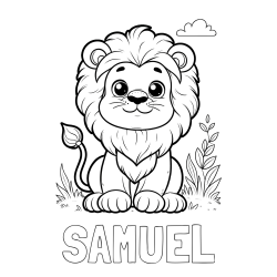 Online Created Coloring Page - SAMUEL Coloring Page alongside Cute Baby Lion Coloring Page