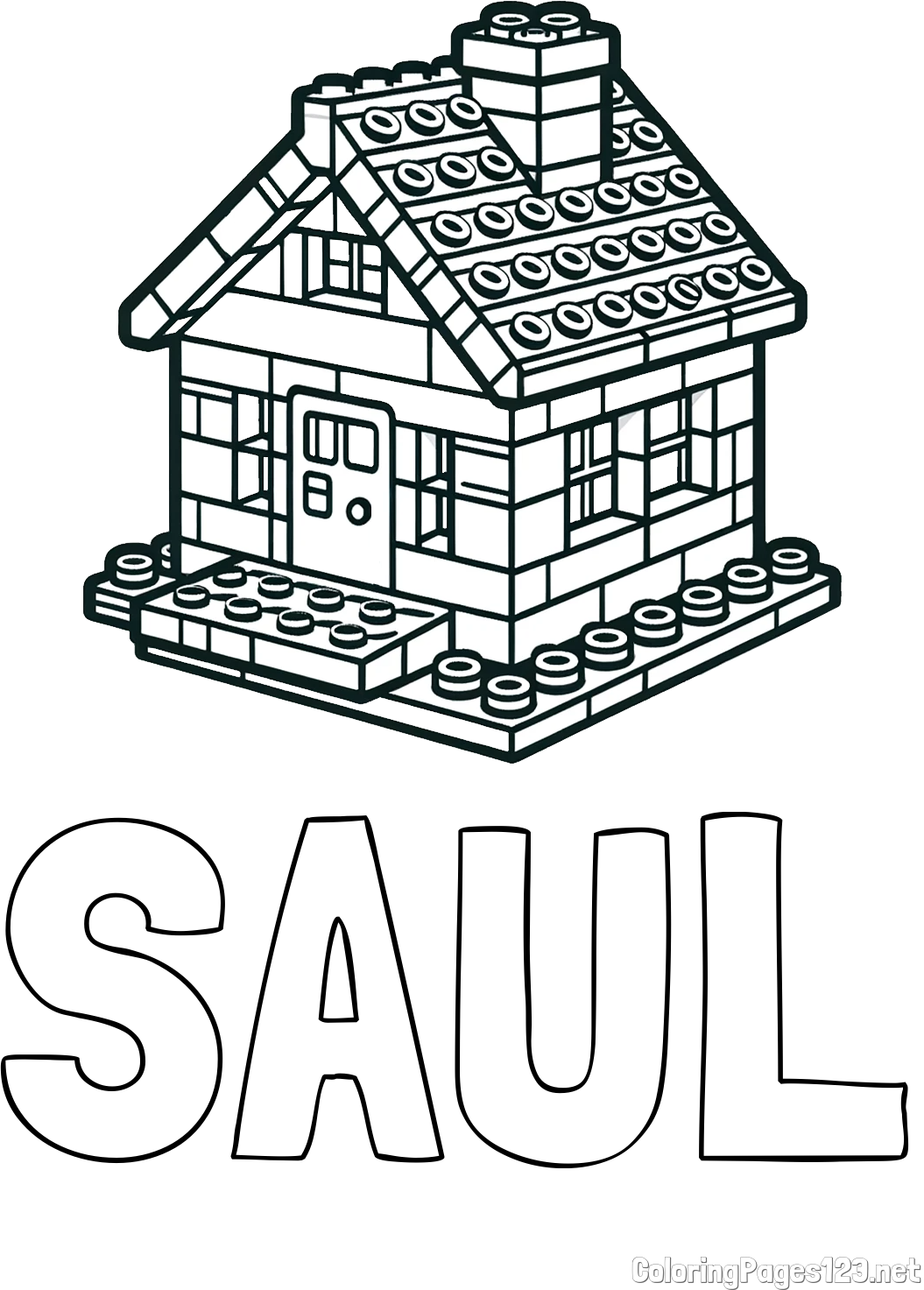 SAUL Coloring Page and LEGO House Coloring Page