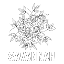 Online Created Coloring Page - SAVANNAH Coloring Page and Rose Mandala Coloring Page