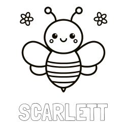 Online Created Coloring Page - SCARLETT Coloring Page and Children's Bee Coloring Page