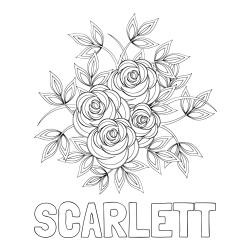 Online Created Coloring Page - SCARLETT Coloring Page and Rose Mandala Coloring Page