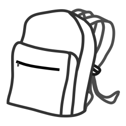 School Backpack Coloring Page