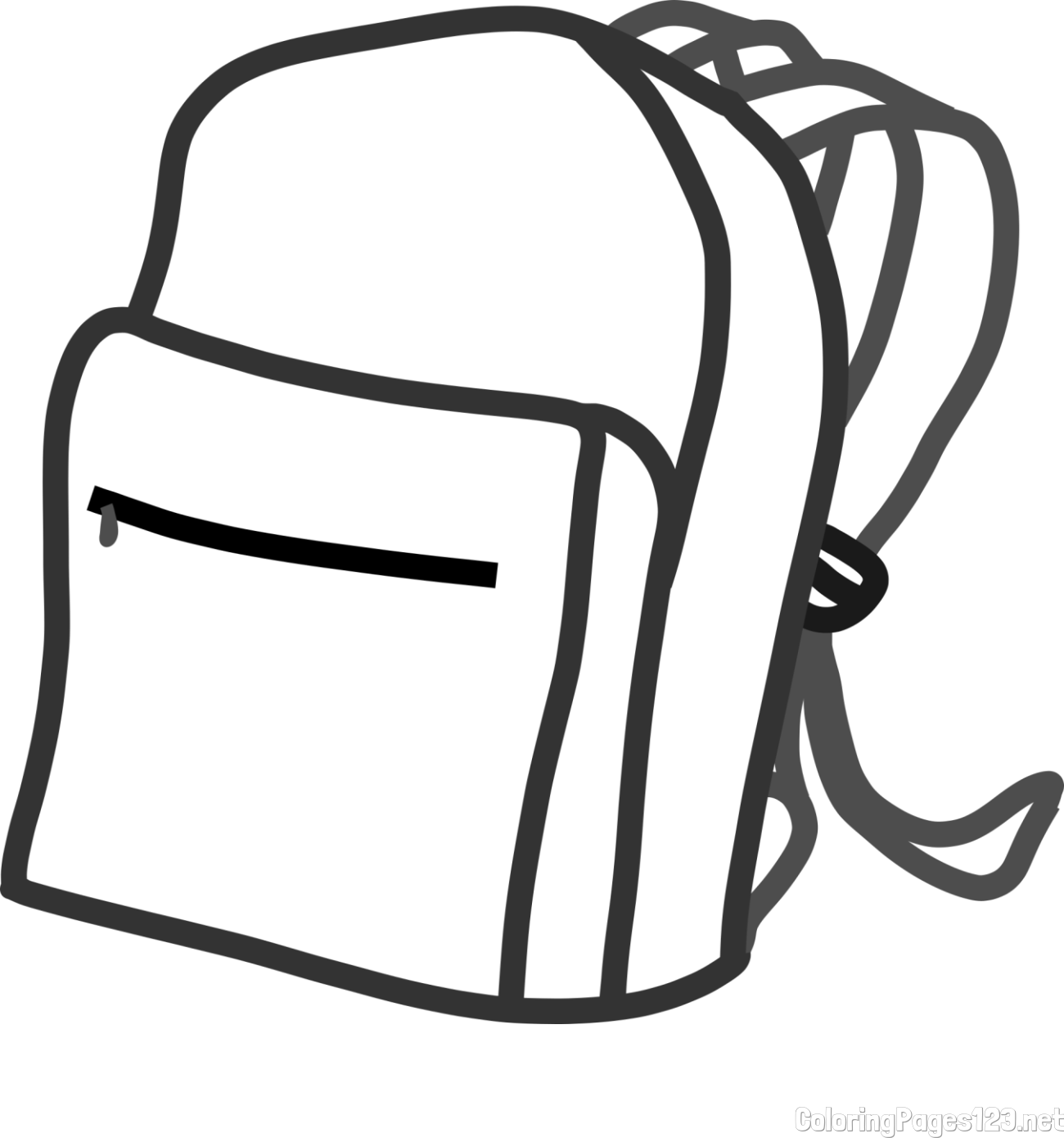 School Backpack Coloring Page