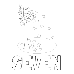 Online Created Coloring Page - SEVEN Coloring Page and Autumn Tree Coloring Page for Kids
