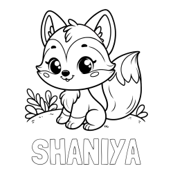 Online Created Coloring Page - SHANIYA Coloring Page and Cute Fox Coloring Page