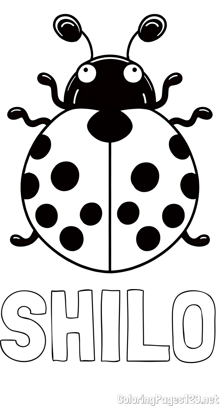 SHILO Coloring Page and Easy Ladybug Coloring Page