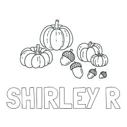 Online Created Coloring Page - SHIRLEY R Coloring Page and Autumn Harvest Coloring Page - Acorns and Pumpkins